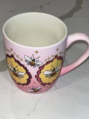 Luna & Sage Soft Touch Bee Honeybee Pink Umbre Coffee/Tea Mug